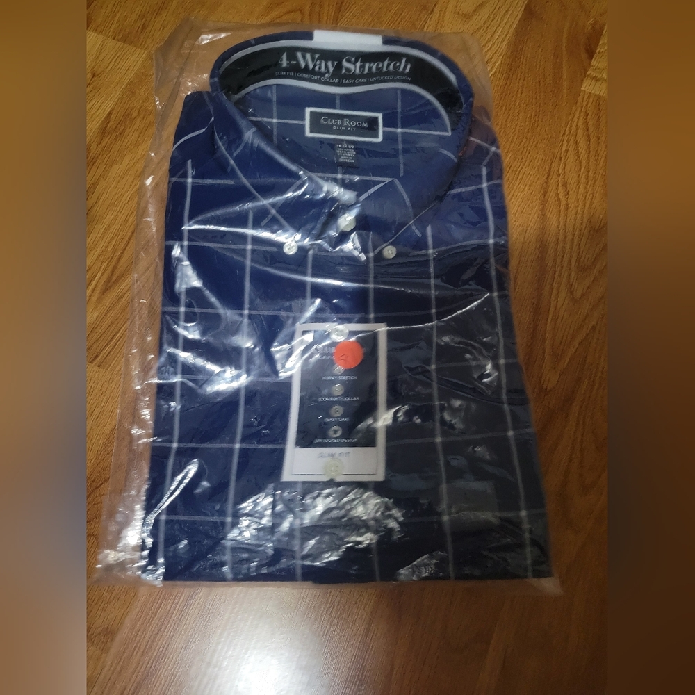 Club room mens large button down shirt